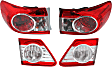 2011 Toyota Corolla - Driver and Passenger Side, Inner and Outer Halogen Tail Light, With bulb(s), North America Built Vehicle, OE Replacement