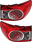 Driver and Passenger Side, Outer Tail Lights, with Bulbs, Halogen, Mounts on Body, North America Built Vehicle