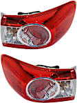 Driver and Passenger Side, Outer Tail Lights, with Bulbs, Halogen, Mounts on Body, North America Built Vehicle, CAPA Certified