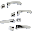 Front and Rear, Driver and Passenger Side Exterior Door Handle, Chrome, Front Driver Side - With Key Hole, For Models Without Sensor