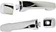 Front, Driver and Passenger Side Exterior Door Handles, Chrome, Driver Side - With Key Hole; Passenger Side - Without Key Hole