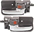 2003-2008 Toyota Corolla - Front or Rear, Driver and Passenger Side Interior Door Handles, Gray Bezel with Chrome Lever, with Door Lock Button, Sedan