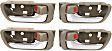 Front and Rear, Driver and Passenger Side Interior Door Handles, Beige bezel with chrome lever, With door lock button, Japan Or USA Built Vehicle