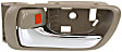 Front and Rear, Driver and Passenger Side Interior Door Handles, Beige bezel with chrome lever, With door lock button, Japan Or USA Built Vehicle