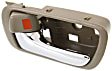 Front and Rear, Driver and Passenger Side Interior Door Handles, Beige bezel with chrome lever, With door lock button, Japan Or USA Built Vehicle