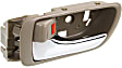 Front and Rear, Driver and Passenger Side Interior Door Handles, Beige bezel with chrome lever, With door lock button, Japan Or USA Built Vehicle