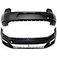 Front and Rear Primed Bumper Cover, CAPA Certified
