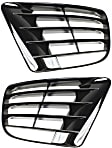 Front, Driver and Passenger Side, Outer Bumper Grilles, Black