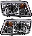 2004 Volkswagen Jetta - Driver and Passenger Side Halogen Headlight, Without bulb(s), OE Replacement