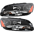 2012-2015 Volkswagen Passat - Driver and Passenger Side Headlights, with Bulbs, Halogen, Production Date From March 21 2011, CAPA Certified