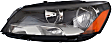 2012-2015 Volkswagen Passat - Driver and Passenger Side Headlights, with Bulbs, Halogen, Production Date From March 21 2011, CAPA Certified