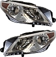 2009-2012 Volkswagen CC - Driver and Passenger Side Halogen Headlight, With bulb(s), OE Replacement