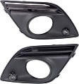 Front, Driver and Passenger Side Fog Light Trims, Textured Black, For Models With Fog Light Holes and Parking Aid Sensor
