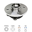 2002-2006 Mini Cooper - Front, Driver and Passenger Side Wheel Hub, 4 Lugs, With Bearing, 1.6L, 4Cyl