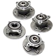 4-Wheel Set Rear, Driver and Passenger Side Wheel Hubs, With Bearing, FWD