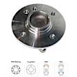 4-Wheel Set Rear, Driver and Passenger Side Wheel Hubs, With Bearing, FWD