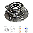 4-Wheel Set Rear, Driver and Passenger Side Wheel Hubs, With Bearing, FWD, AWD