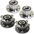 Front and Rear, Driver and Passenger Side Wheel Hub, 5 Lugs, With Bearing, AWD