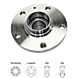 2-Wheel Set Rear, Driver and Passenger Side Wheel Hubs, With Bearings, ABS Encoder, Non- Driven, 5 Studs