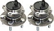 Rear, Driver and Passenger Side Wheel Hub, 5 Lugs, With Bearing, With Sensor
