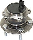 Rear, Driver and Passenger Side Wheel Hub, 5 Lugs, With Bearing, With Sensor