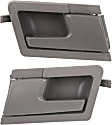 Front, Driver and Passenger Side Interior Door Handles, Gray, Without Door Lock Hole