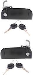 Front, Driver and Passenger Side Smooth Black Exterior Door Handle, With Key Hole