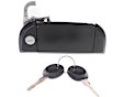 Front, Driver and Passenger Side Smooth Black Exterior Door Handle, With Key Hole