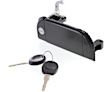 Front, Driver and Passenger Side Smooth Black Exterior Door Handle, With Key Hole