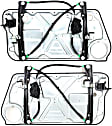 Front, Driver and Passenger Side Window Regulators, Power, with Panel, without Motor, Hatchback