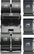 Front and Rear, Driver and Passenger Side Window Switch Black