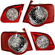 Driver and Passenger Side, Inner and Outer Tail Lights, Inner - without Bulb, Outer - with Bulbs, Halogen, 4-Door, Sedan