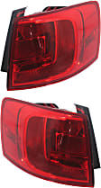 Driver and Passenger Side, Outer Halogen Tail Light, With bulb(s), OE Replacement, CAPA Certified