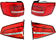 Driver and Passenger Side, Inner and Outer Tail Lights, with Bulbs, Halogen, For Models Without LED Lights