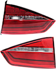Driver and Passenger Side, Inner Tail Lights, with Bulbs, Halogen, Mounts on Trunk Lid, For Models Without LED Lights, CAPA CERTIFIED
