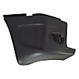 Front, Driver and Passenger Side Bumper End, Painted Black Plastic