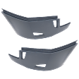 Front, Driver and Passenger Side Bumper End, Painted Gray Plastic