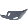Front, Driver and Passenger Side Bumper End, Painted Gray Plastic
