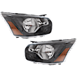 Driver and Passenger Side Headlights, with Bulbs, Halogen, Production Date To September 2 2015, CAPA Certified