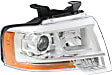 Driver and Passenger Side Headlights, with Bulbs, Halogen, Projector Type