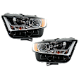 Driver and Passenger Side Headlights, with Bulbs, Halogen, For Models without Sport Appearance Package, CAPA CERTIFIED
