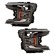 Driver and Passenger Side Headlights, with Bulbs, Halogen, For Models with Black Appearance Package