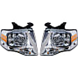2007-2014 Ford Expedition - Driver and Passenger Side Halogen Headlight, With bulb(s), OE Replacement