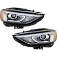 Driver and Passenger Side Headlights, with Bulbs, LED, For Models without Adaptive Headlights, CAPA Certified