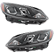 Driver and Passenger Side Headlights, with Bulbs, Halogen, Projector Type, CAPA Certified