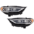 Driver and Passenger Side Headlights, with Bulbs, LED, For Models without Auto High Beam and Control Module