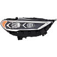 Driver and Passenger Side Headlights, with Bulbs, LED, For Models without Auto High Beam and Control Module