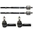 Front, Driver and Passenger Side, Inner and Outer Tie Rod End
