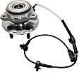 Front, Driver and Passenger Side Wheel Hub, 5 Lugs, With Bearing, With Sensor, 4WD
