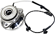 Front, Driver and Passenger Side Wheel Hub, 5 Lugs, With Bearing, With Sensor, 4WD